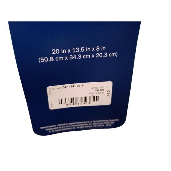 Protocol Turquoise Quilted Tote 20in x 13.5in x 8in New - Picture 5 of 5